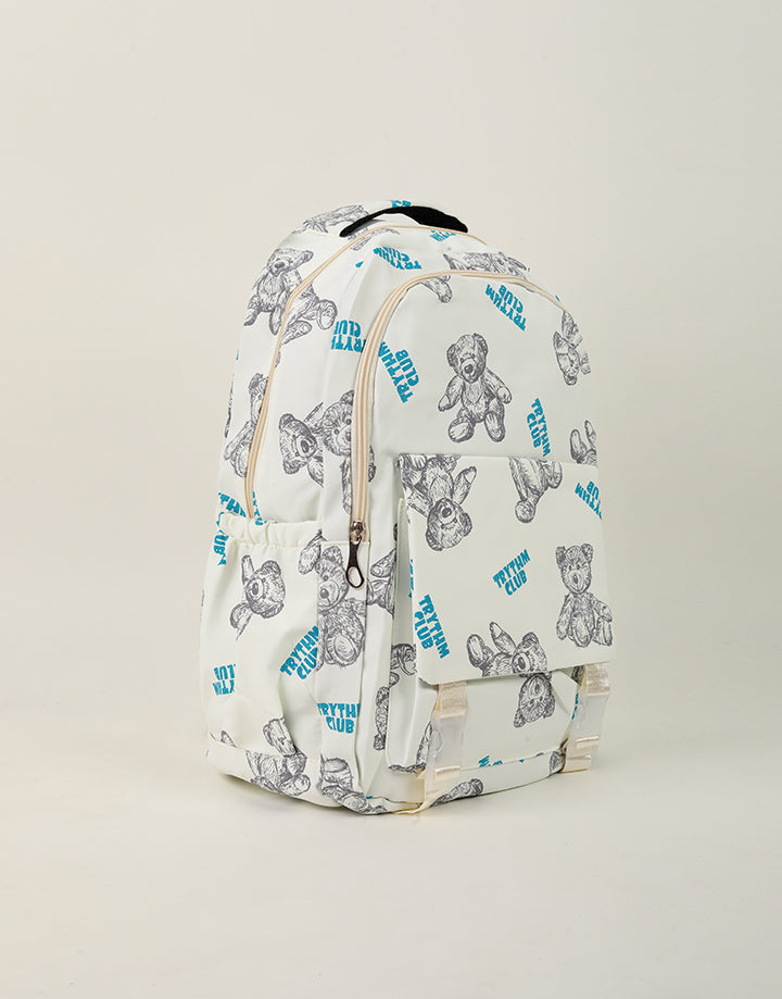 Panda Printed Shoulder School Bag