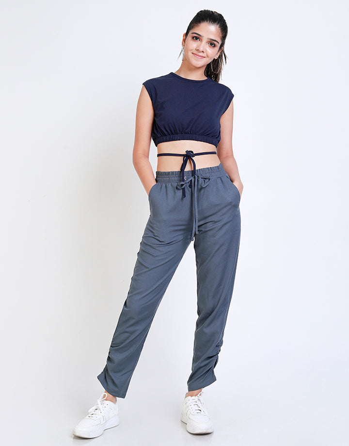 Pants with Side Ruched Hem
