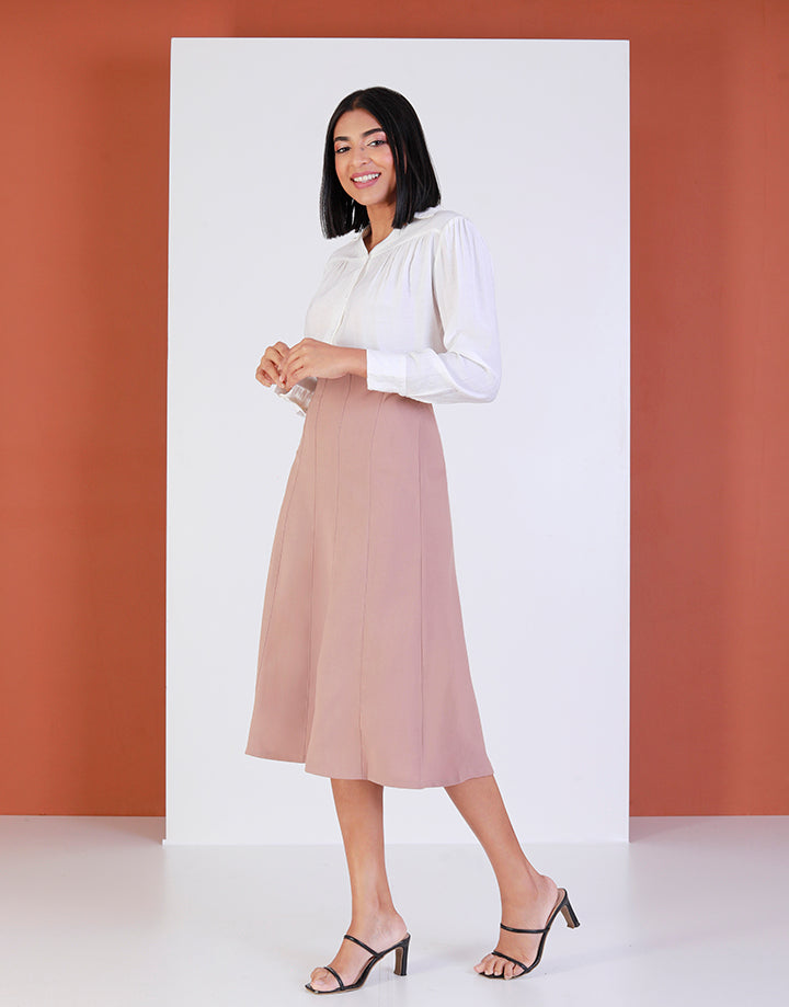 Plain 12 Pieces Flared Skirt