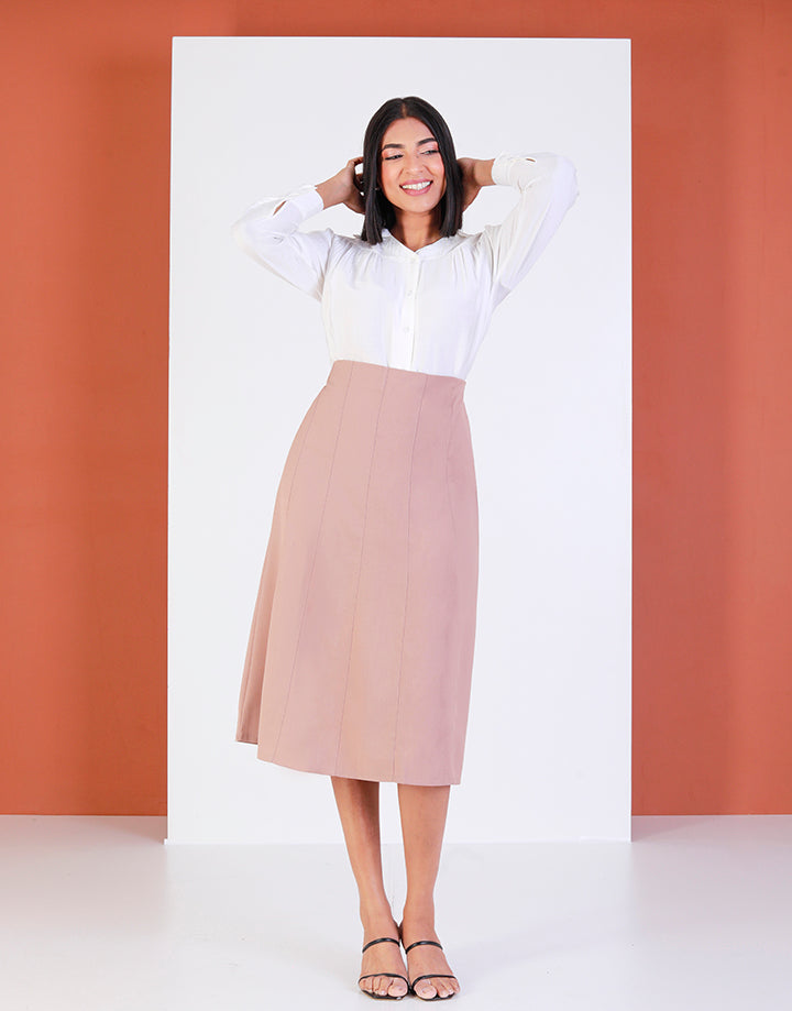 Plain 12 Pieces Flared Skirt