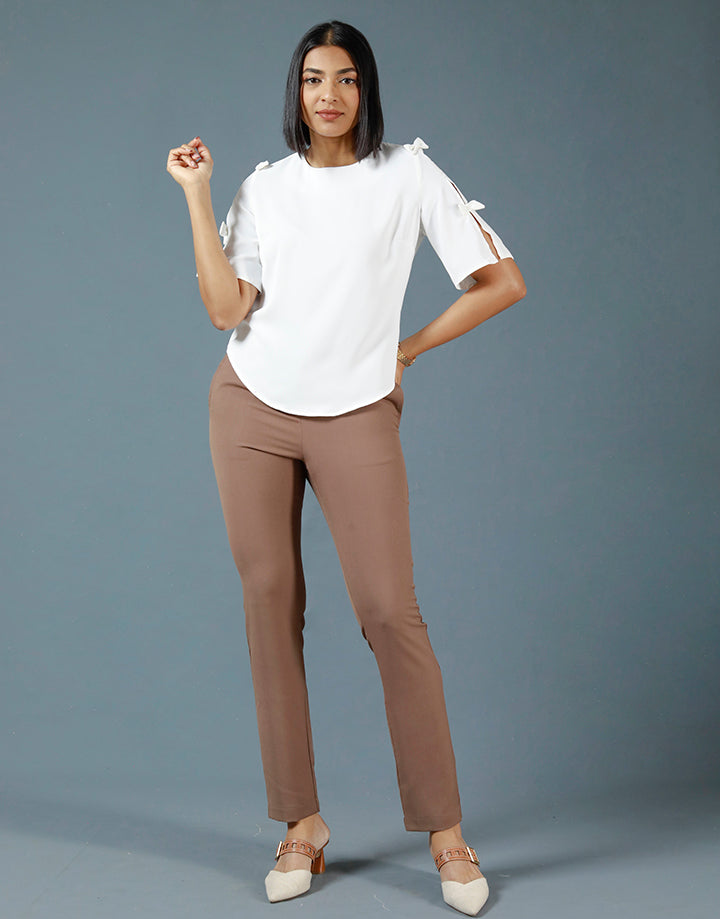 Plain Button Office Pant