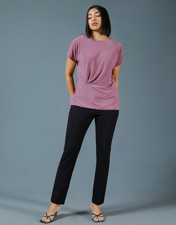 Plain Button Office Pant