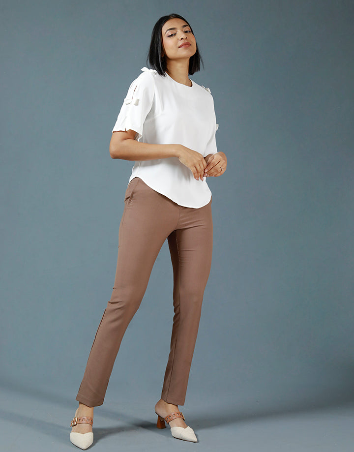 Plain Button Office Pant