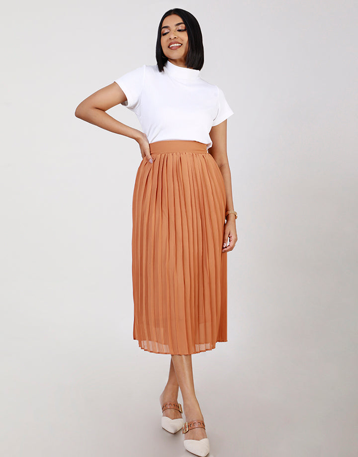 Plain Pleated Skirt