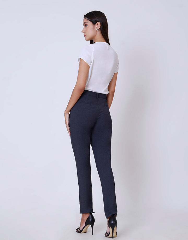 Plain Side Pockets Office Pant