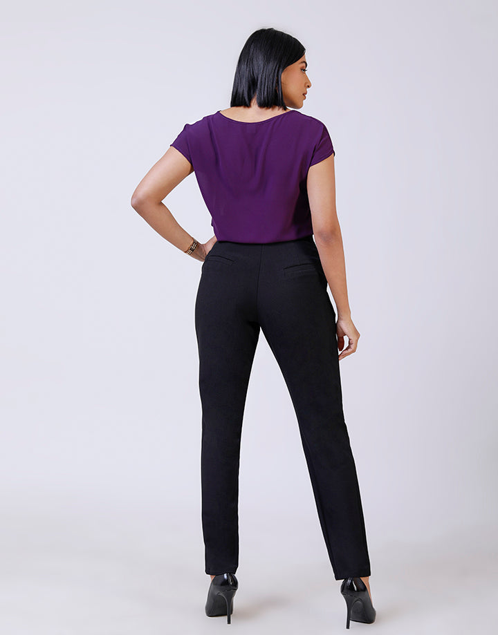 Plain Side Pockets Office Pant