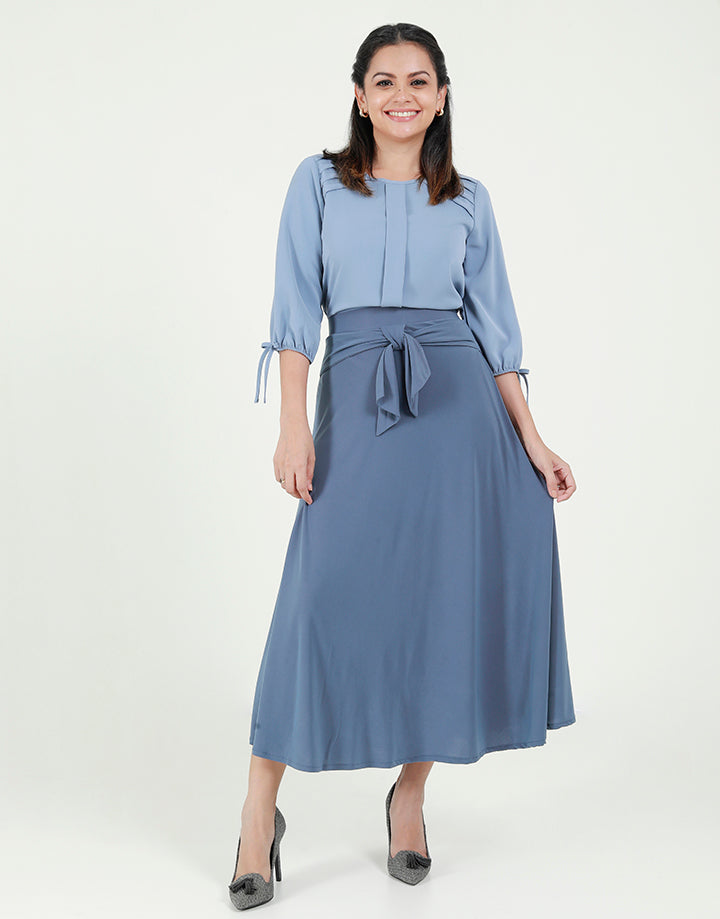 Pleat Detailed Blouse with ¾ Sleeves