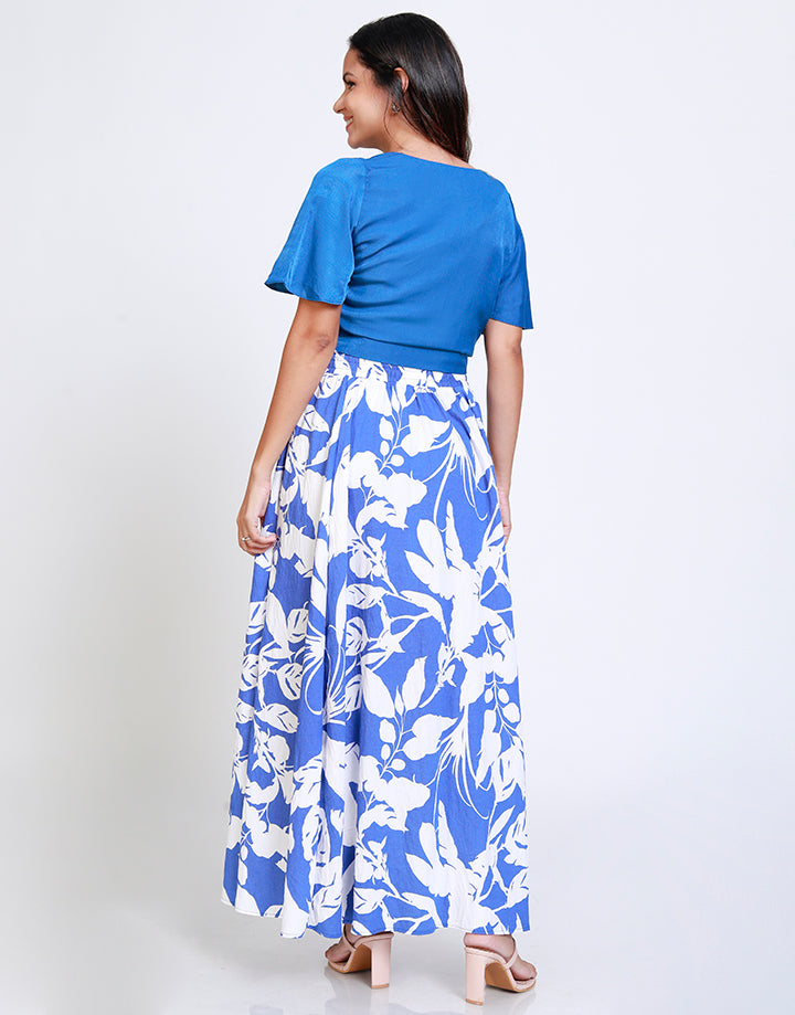 Printed A-Line Maxi Skirt
