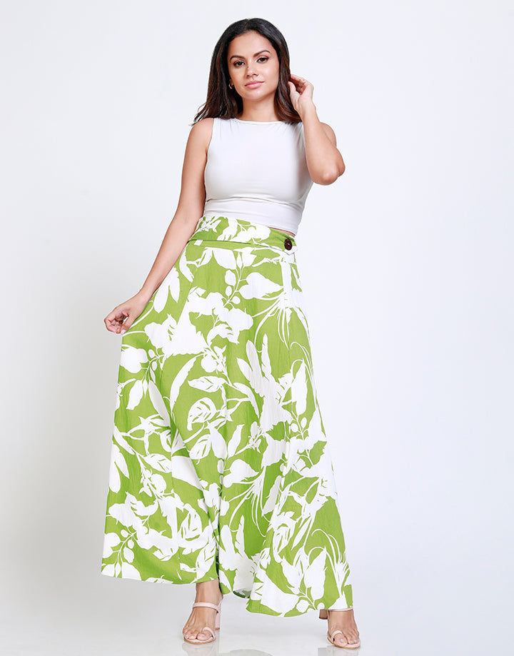 Printed A-Line Maxi Skirt