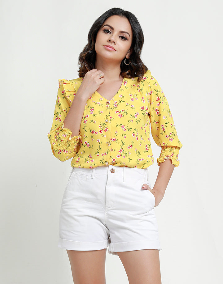 Printed Blouse with ¾ Sleeves