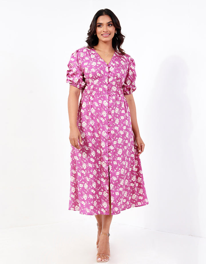 Printed Empire Waist With A-Line Dress