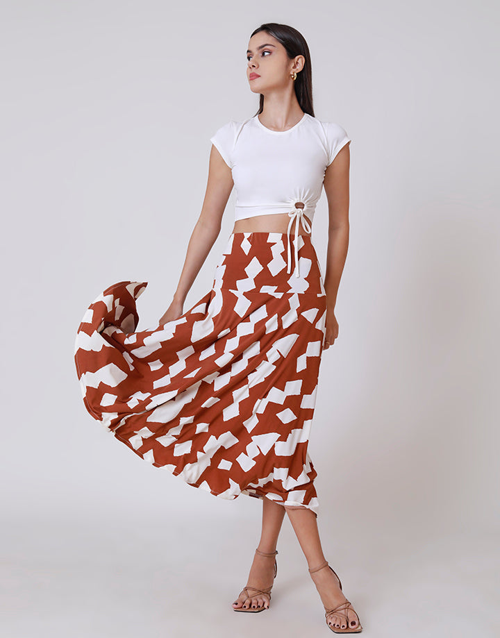 Printed Hip Skirt