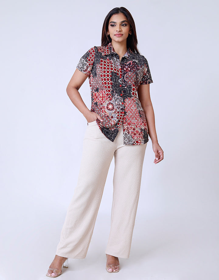 Floral Printed Ladies Shirt Blouse