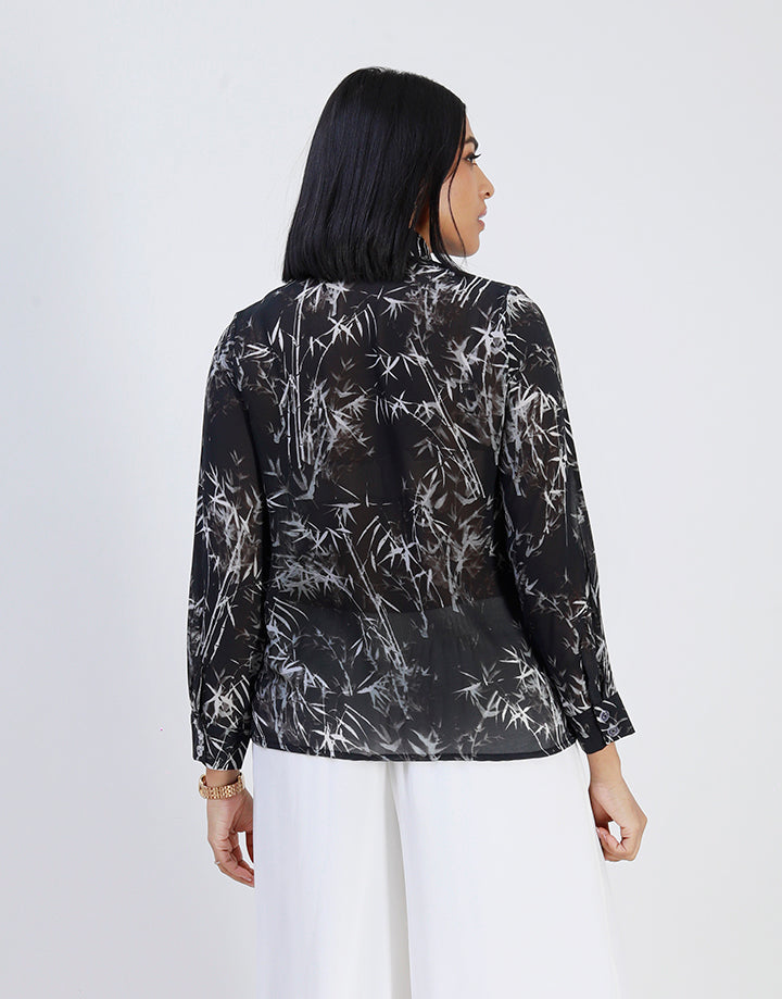 Printed Long Sleeve Blouse