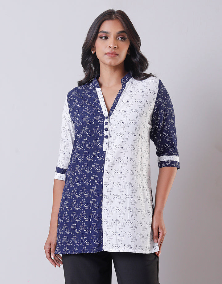 Printed Side Slit Kurtha with ¾ Sleeves