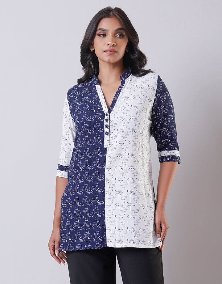 Printed Side Slit Kurtha with ¾ Sleeves