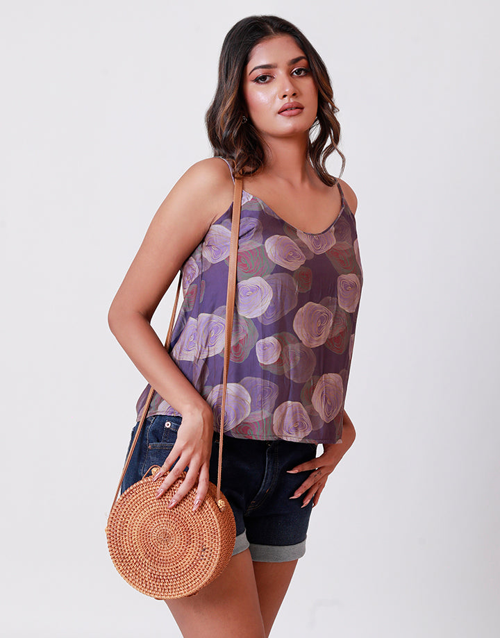 Printed Strappy Cami Top