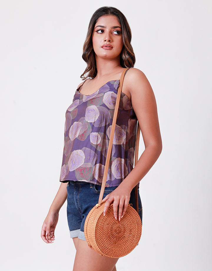 Printed Strappy Cami Top