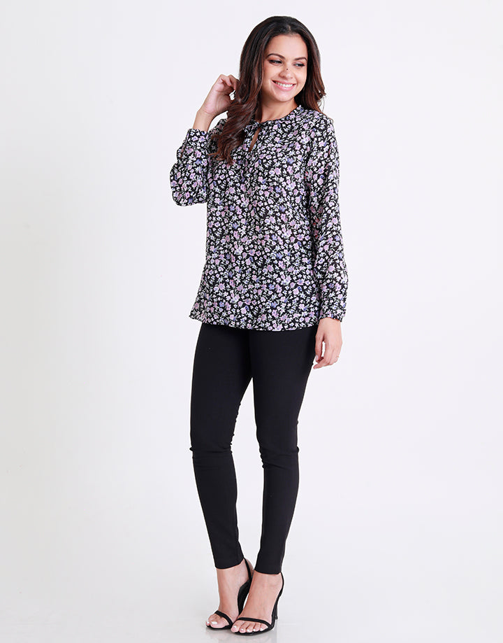 Printed Top with Long Sleeves