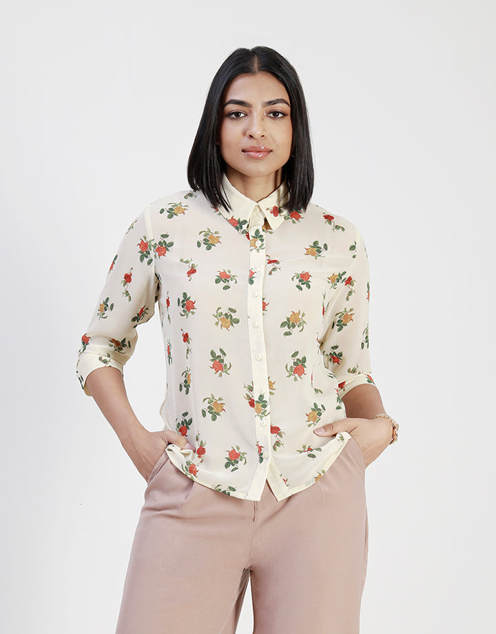 Printed ¾ Sleeves Blouse