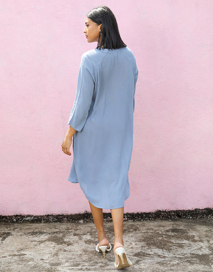 Raglan Sleeve Button Up Dress