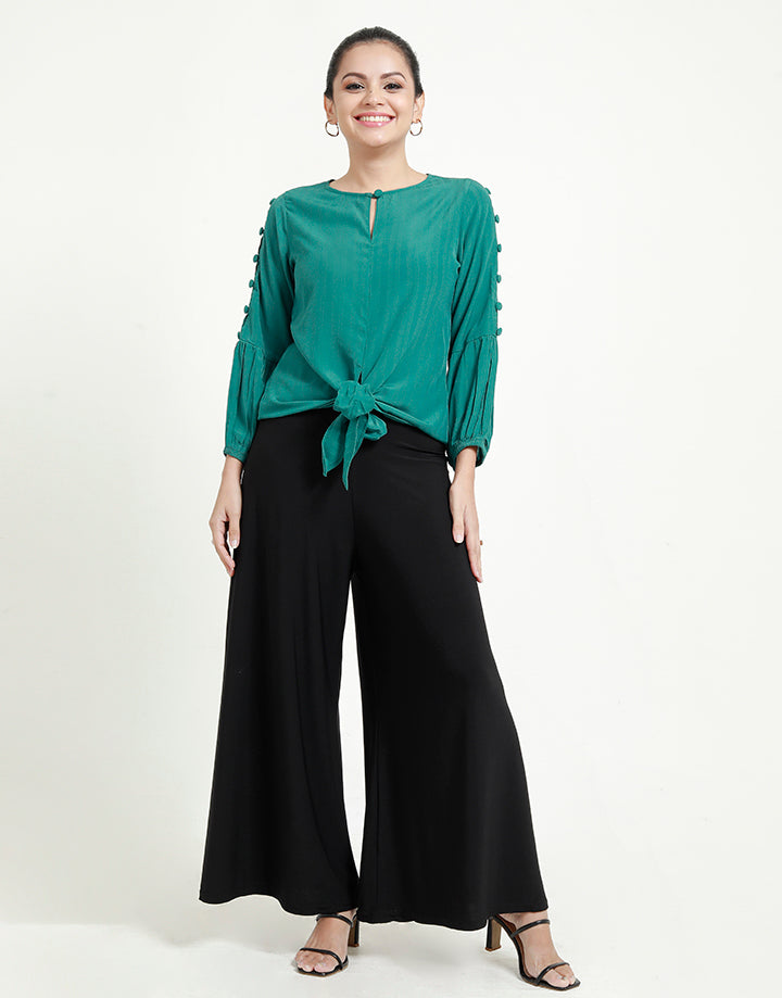 Round Neck Blouse with ¾ Sleeves