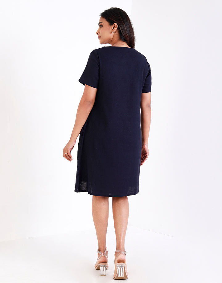 Round Neck Dress with Screen Print