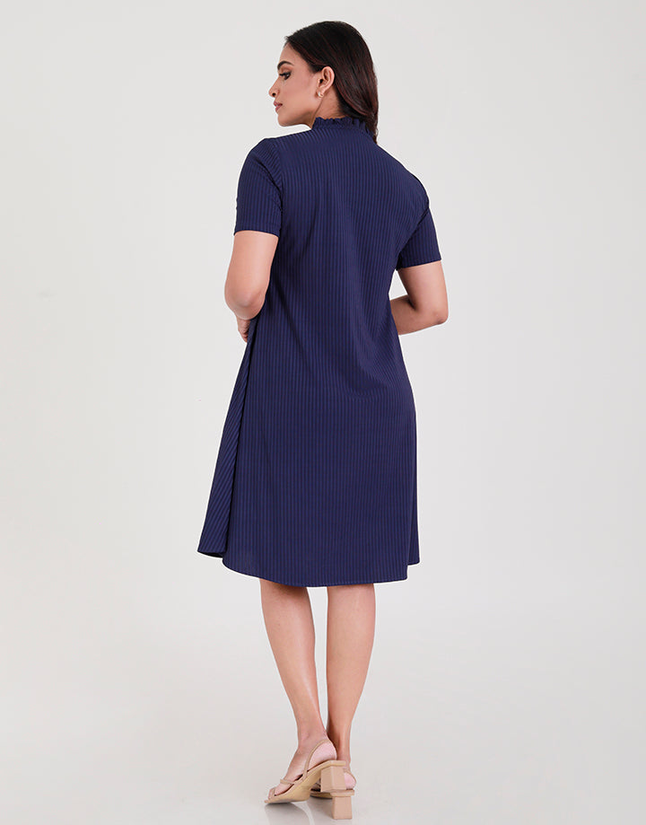 Round Neck Dress with Short Sleeves