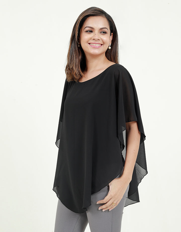 Round Neck Poncho Top