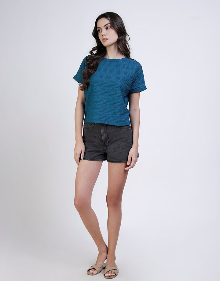 Round Neck T-Shirt with Maggi Sleeve