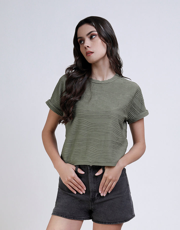 Round Neck T-Shirt with Maggi Sleeve