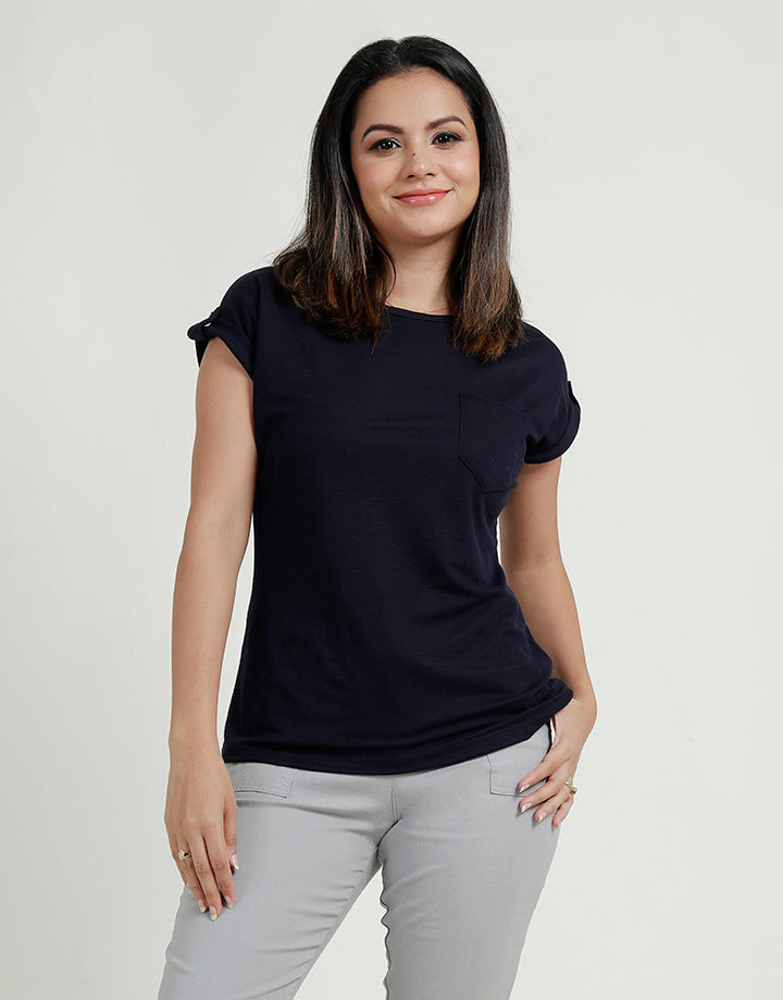 Round Neck T-Shirt with Maggie Sleeves