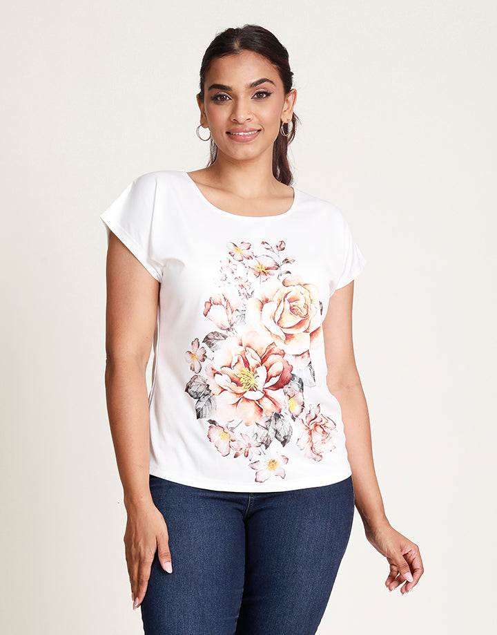 Round Neck T-Shirt with Placement Print