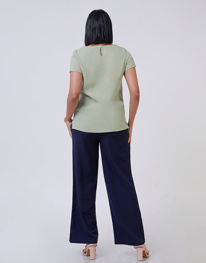 Round Neck Top with Back Keyhole