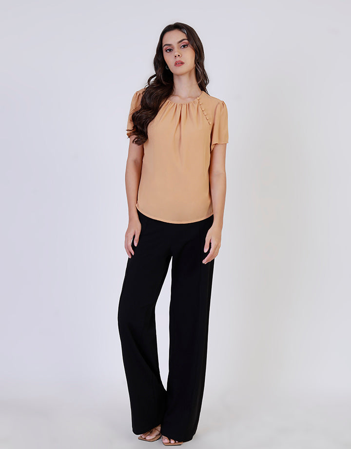 Round Neck Top with Side Buttons