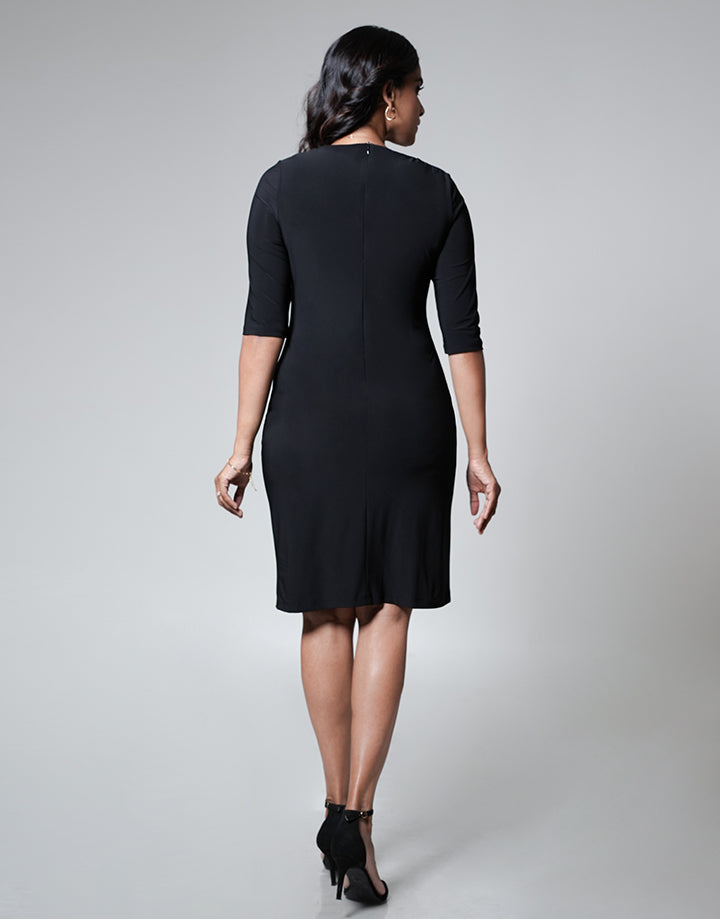 Sheath Dress with Pleated Details