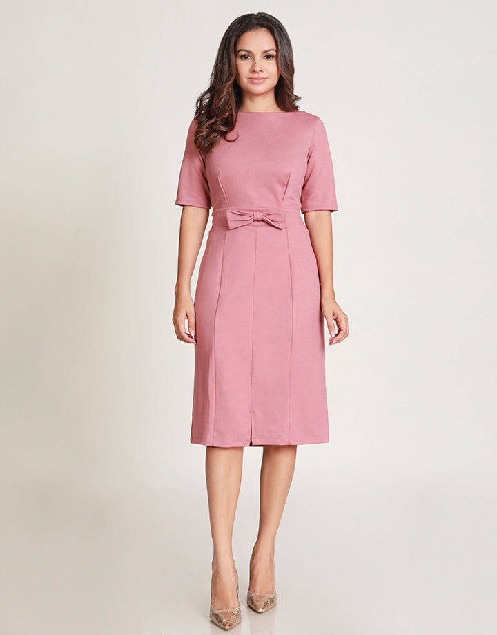 Shift Dress with Bow at Waist