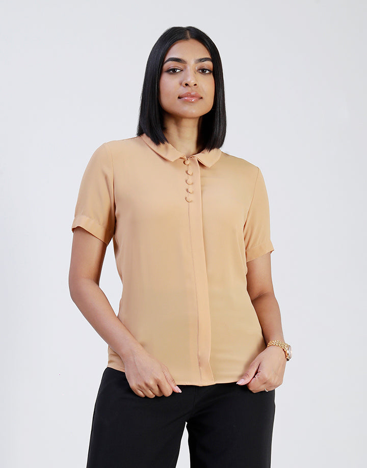 Short Sleeve Top with Front Buttons