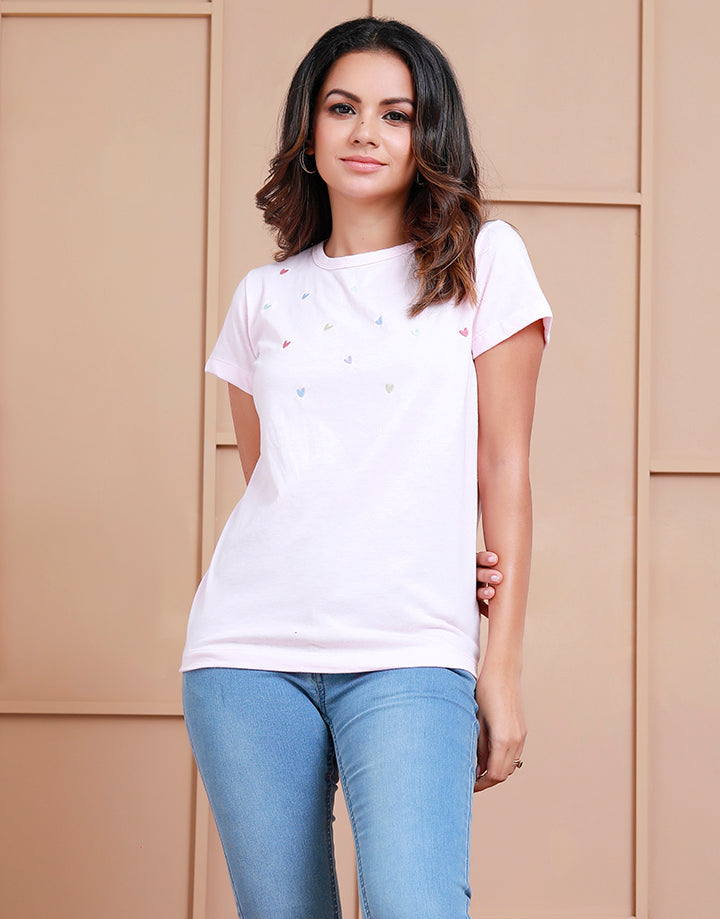 Short Sleeves T-shirt with Embroidery