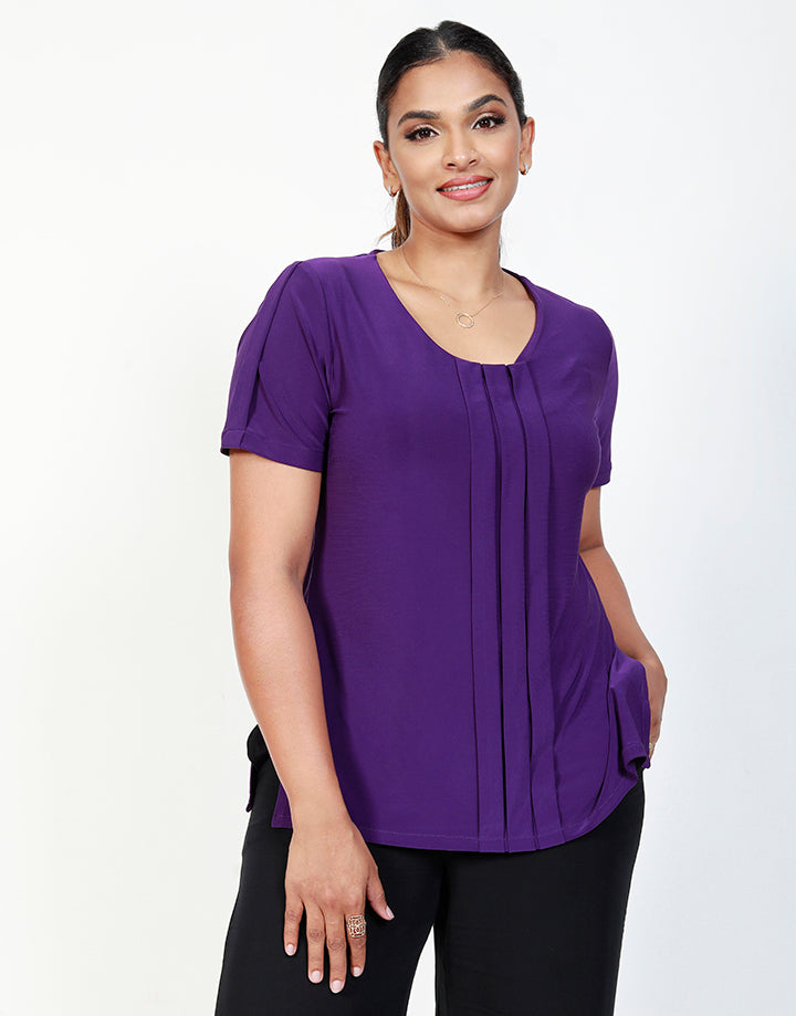 Short Sleeves Top with Pleats