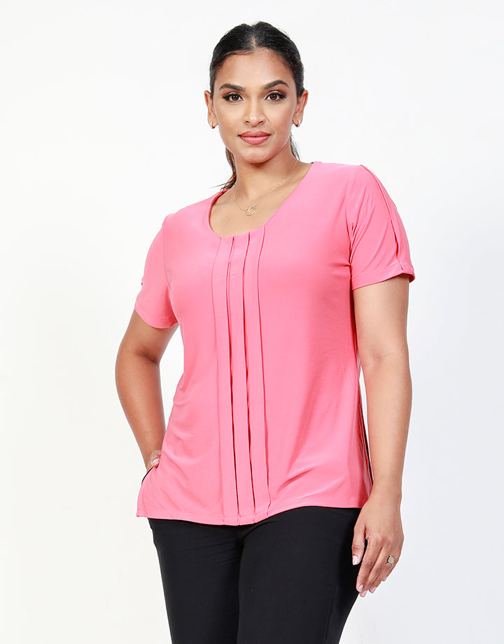 Short Sleeves Top with Pleats