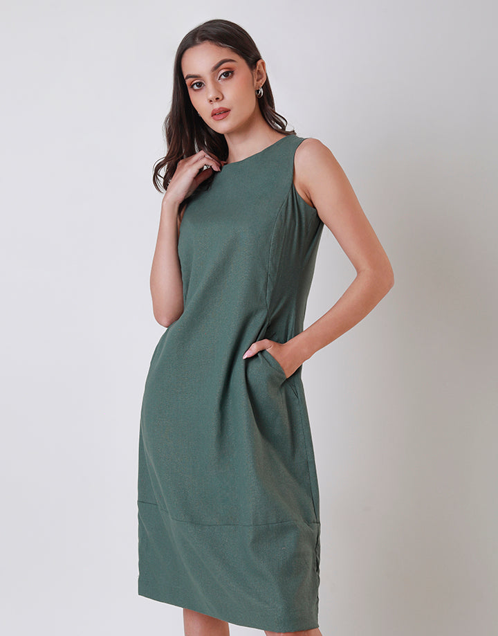 Sleeveless Dress with Front Pockets