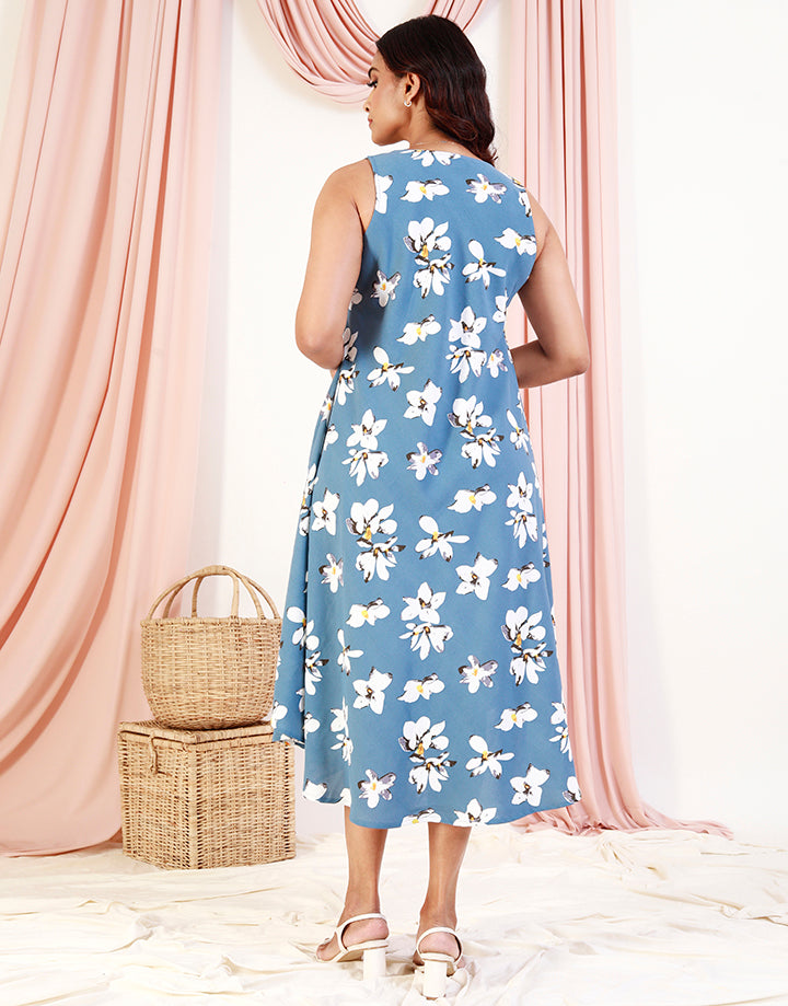 Sleeveless Printed Midi Dress