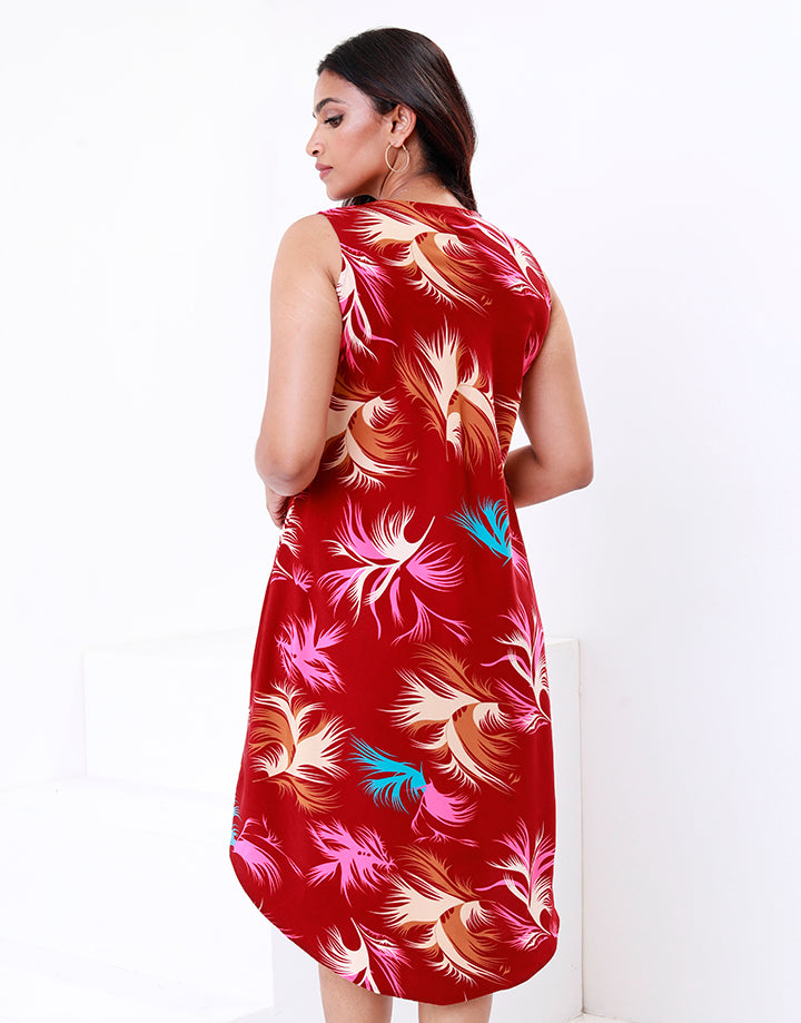 Sleeveless Printed Midi Dress