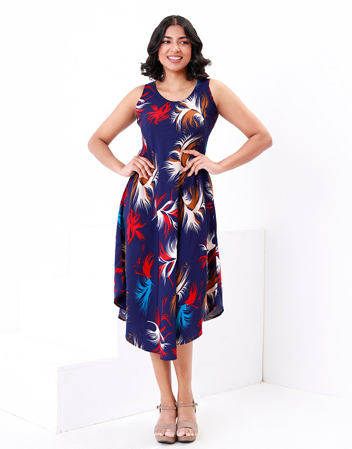 Sleeveless Printed Midi Dress