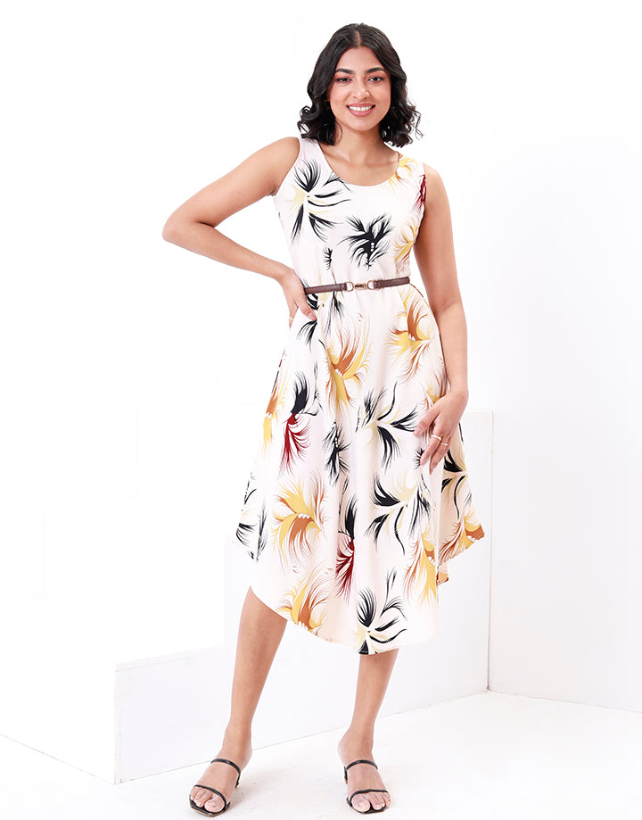 Sleeveless Printed Midi Dress