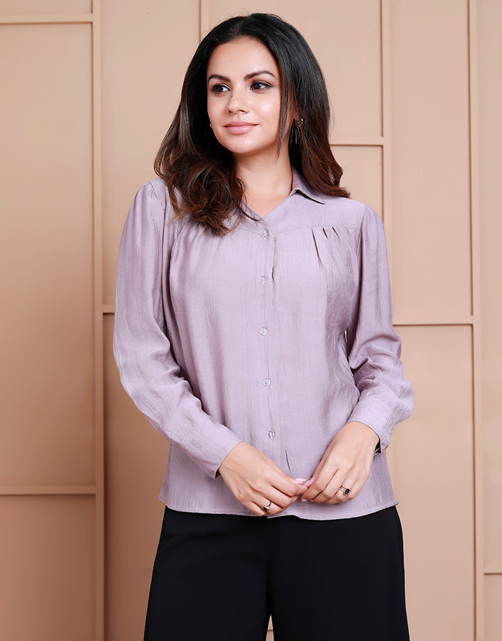 Solid Colour Long Sleeves Blouse