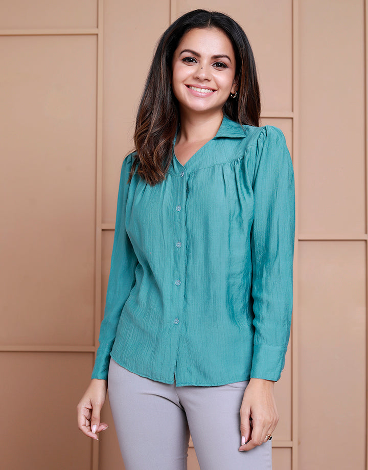 Solid Colour Long Sleeves Blouse