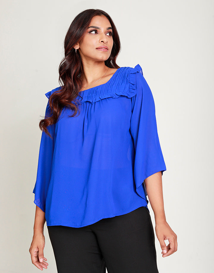Square Neck Top with Pintucks