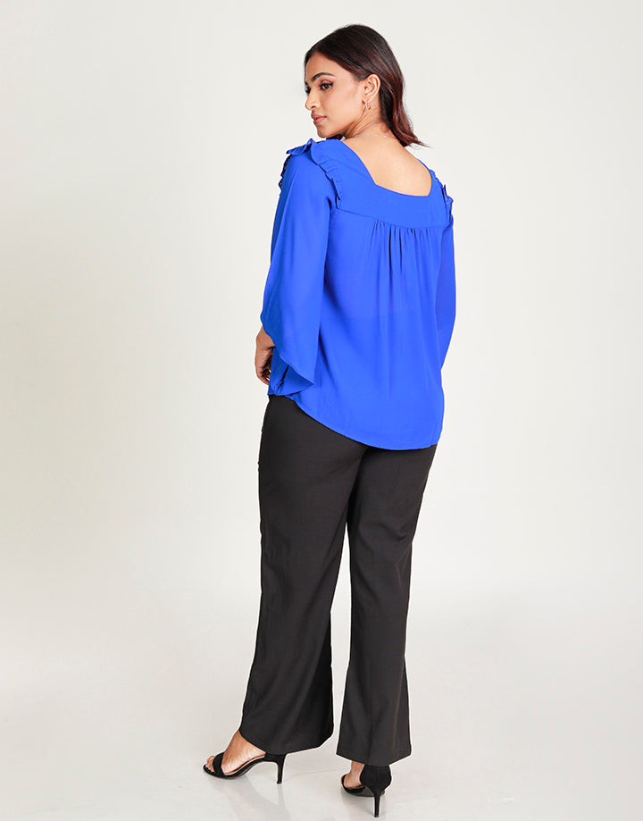 Square Neck Top with Pintucks